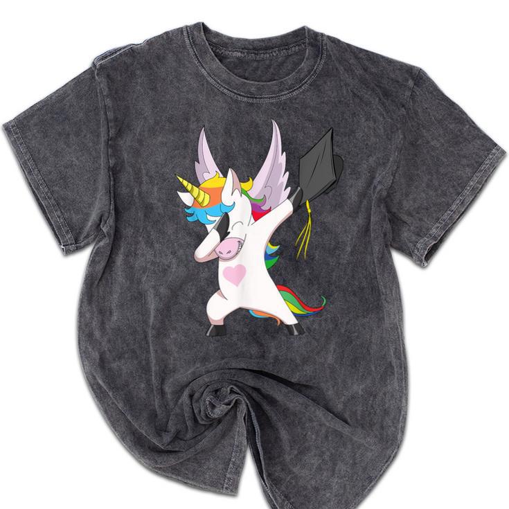 Dabbing Unicorn Graduation Class Of 2019 Women Mineral Wash Tshirts