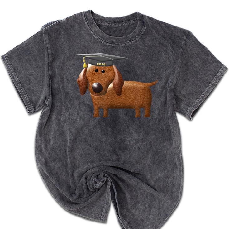 Dachshund Graduation 2018 Dog Graduation Shirt For Men Women Kids Mineral Wash Tshirts