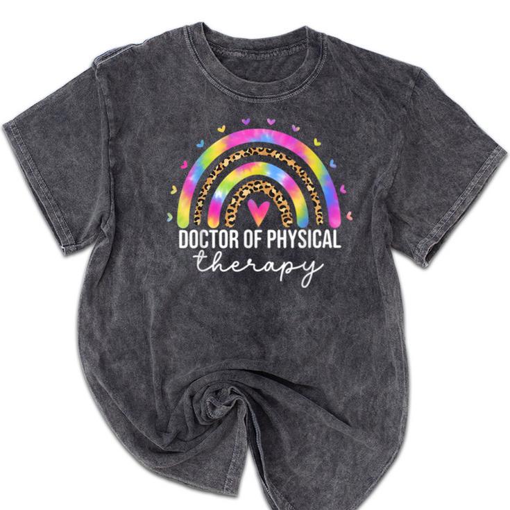 Doctor Of Physical Therapy Therapist DPT Graduation Rainbow Mineral Wash Tshirts