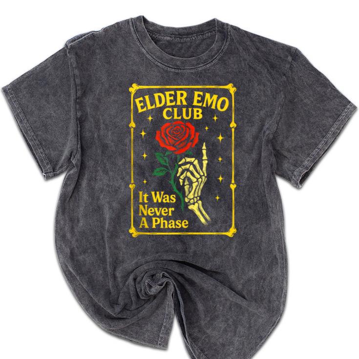 Elder Emo Club Emo Gothic Music Nostalgia Mineral Wash Tshirts