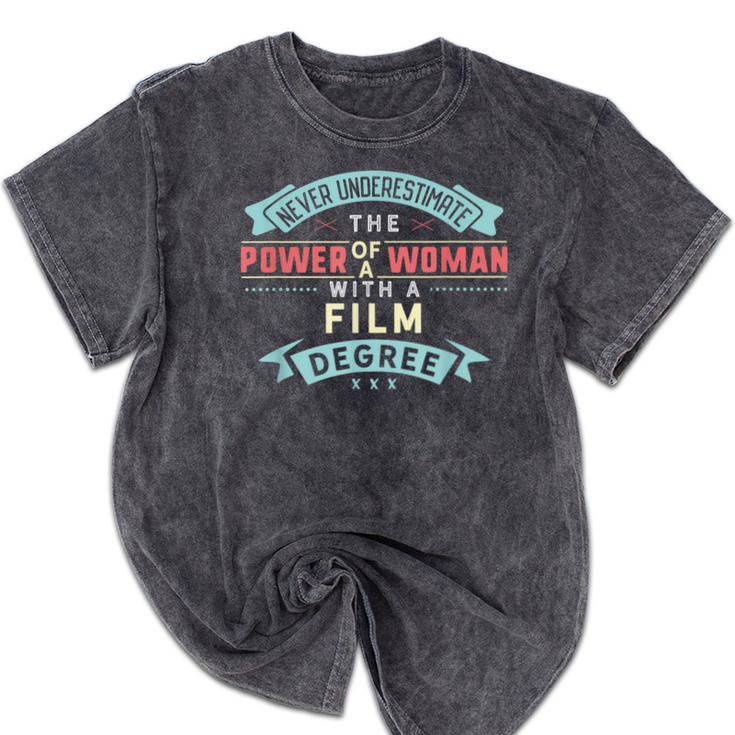 Film Degree Major Shirt Strong Woman Graduation Mineral Wash Tshirts