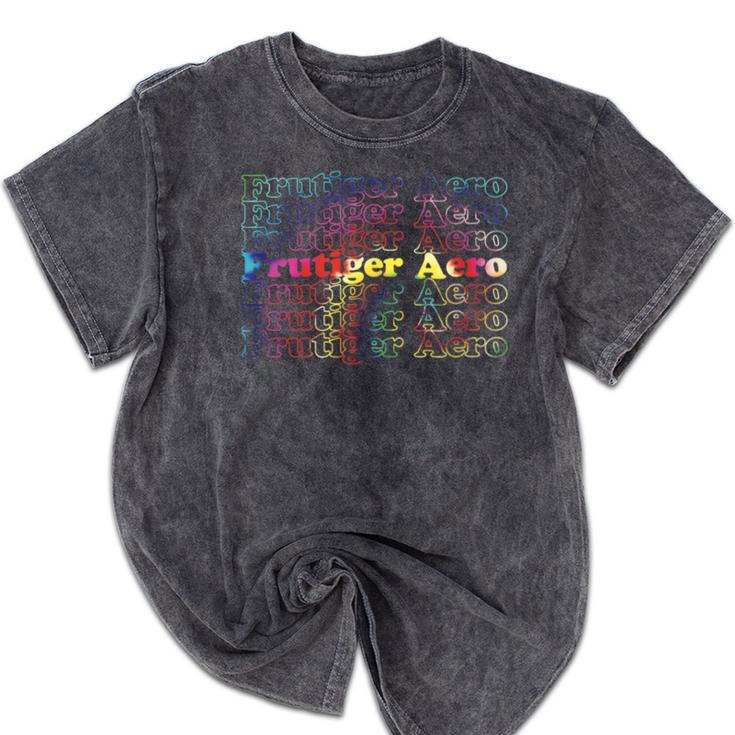 Frutiger Aero Graphic Er Tie Dye Mineral Wash Tshirts
