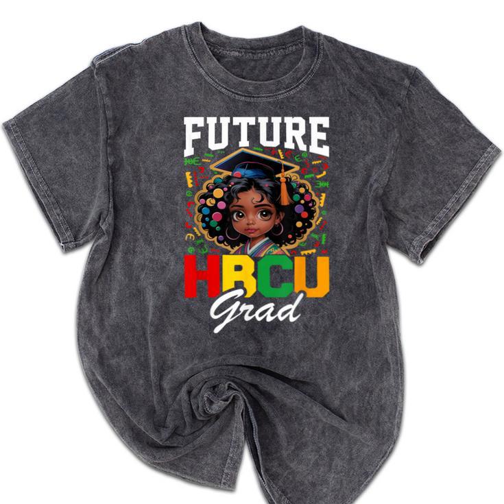 Future HBCU Grad Girl HBCU Toddler Kids Graduation Mineral Wash Tshirts