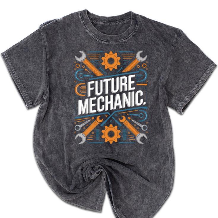 Future Mechanic Graduation School Kids Toddler Women Men Gag Mineral Wash Tshirts