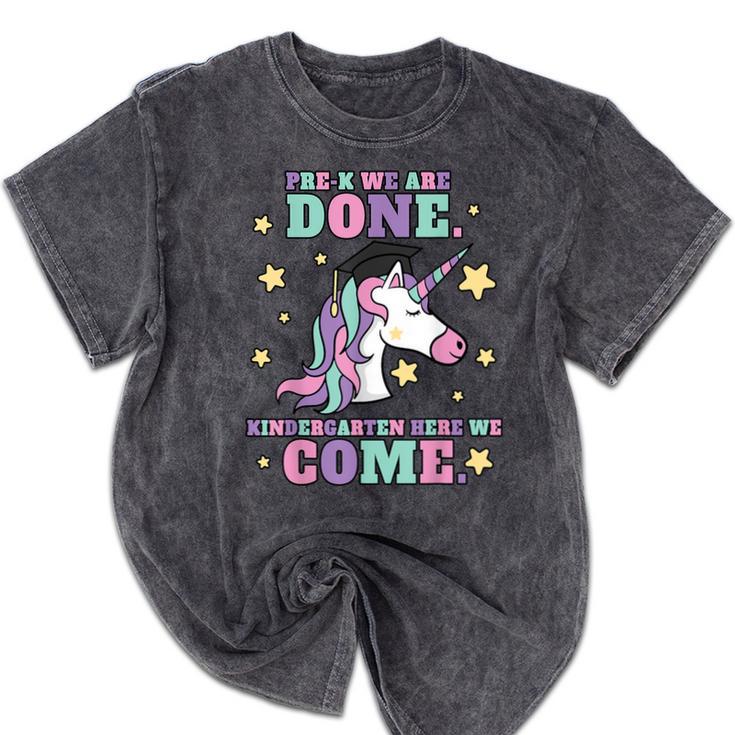 Girls Pre-K Graduation Magical Unicorn Mineral Wash Tshirts