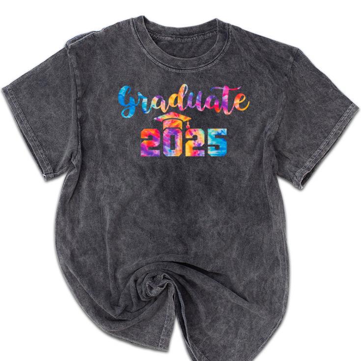 Graduate 2025 Tie Dye Graduation 2025 Class Of 2025 Senior Mineral Wash Tshirts
