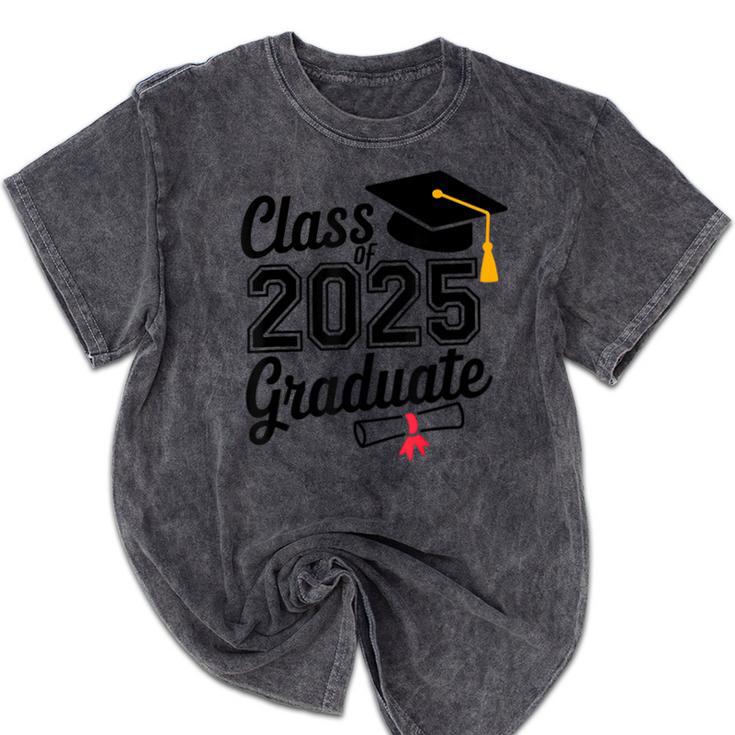 Graduation 2025 Senior 2025 Class Of 2025 Graduate Mineral Wash Tshirts