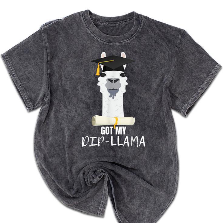Graduation For Him & Her Got My Dip-Llama Mineral Wash Tshirts