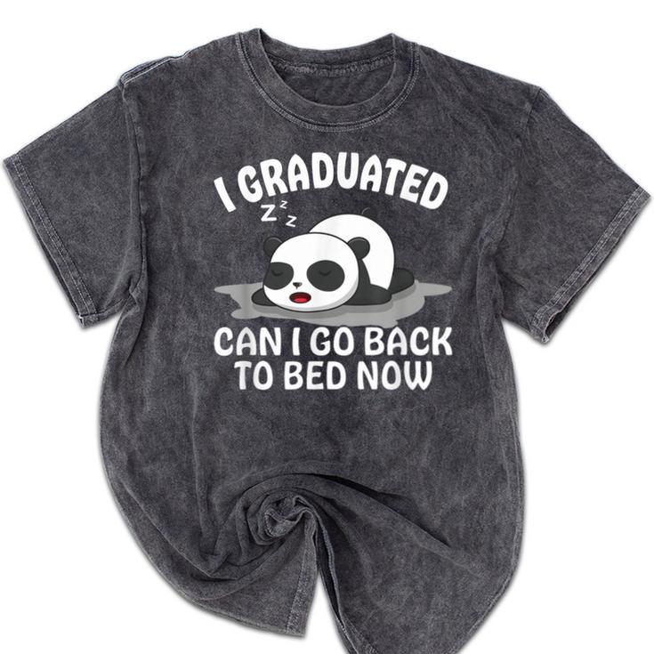 Graduation Animal Zoo Panda Bear I Graduated Panda Student Mineral Wash Tshirts
