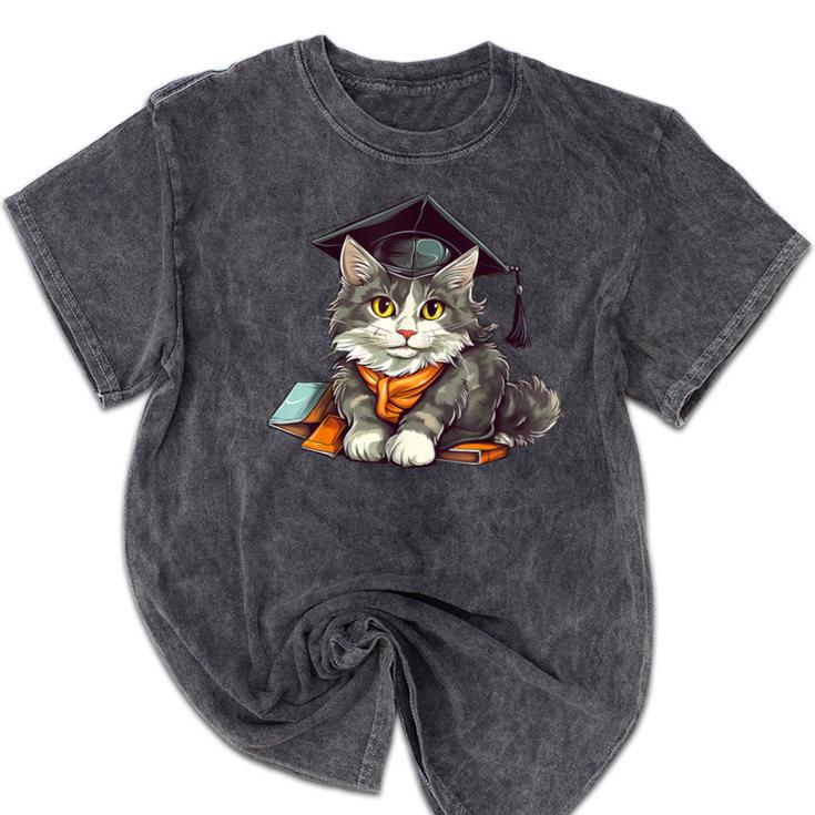 Graduation Cat Graduation Present For Graduate Grad Mineral Wash Tshirts Graduation Cat Graduation Present For Graduate Grad Mineral Wash Tshirts