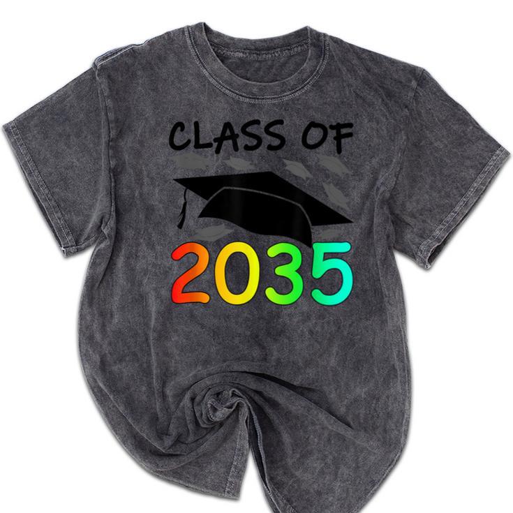 Graduation Class Of 2035 Hand Prints Space Pre-K -12th Grade Mineral Wash Tshirts