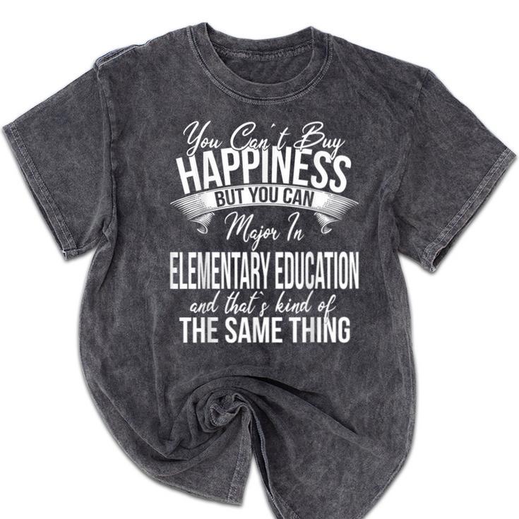 Graduation Elementary Education Major Mineral Wash Tshirts