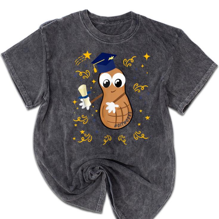 Graduation Flossing Peanut OIT Mineral Wash Tshirts