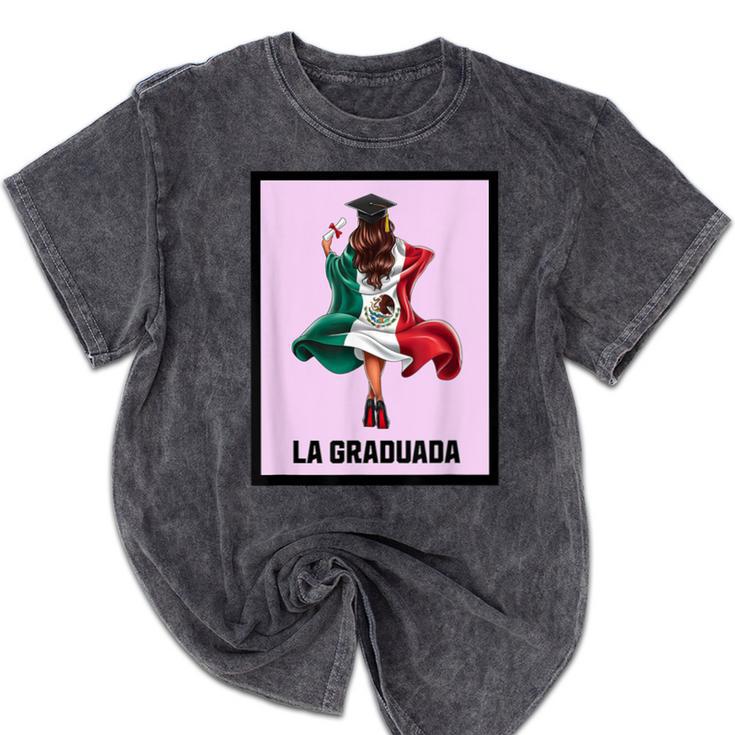 Graduation Latina Educated La Graduada Mexican Bingo Card Mineral Wash Tshirts