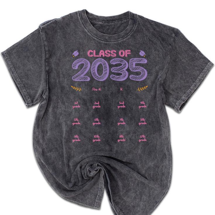 Grow With Me Graduation First Day Of School Class Of 2035 Mineral Wash Tshirts