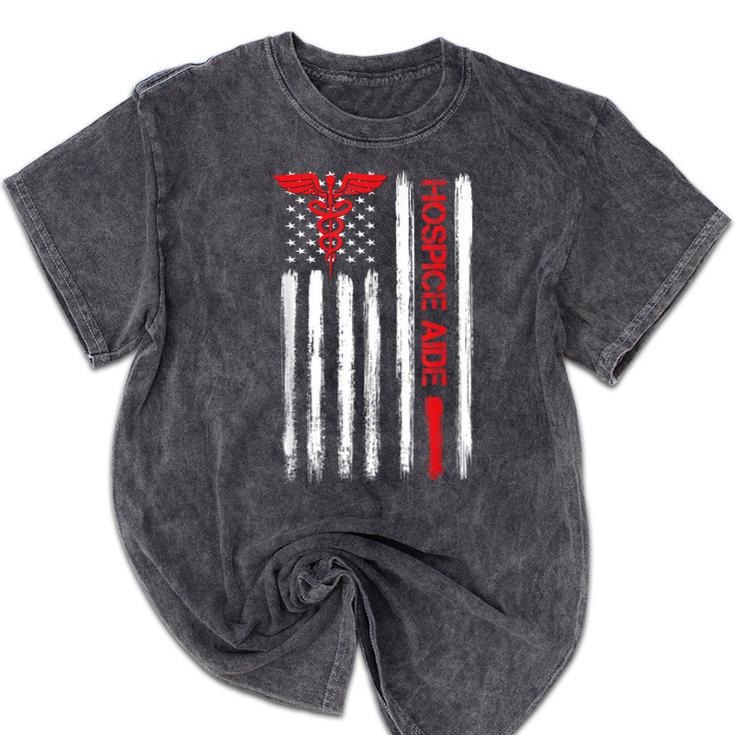 Hospice Aide American Flag Nurses Graduation Medical Mineral Wash Tshirts