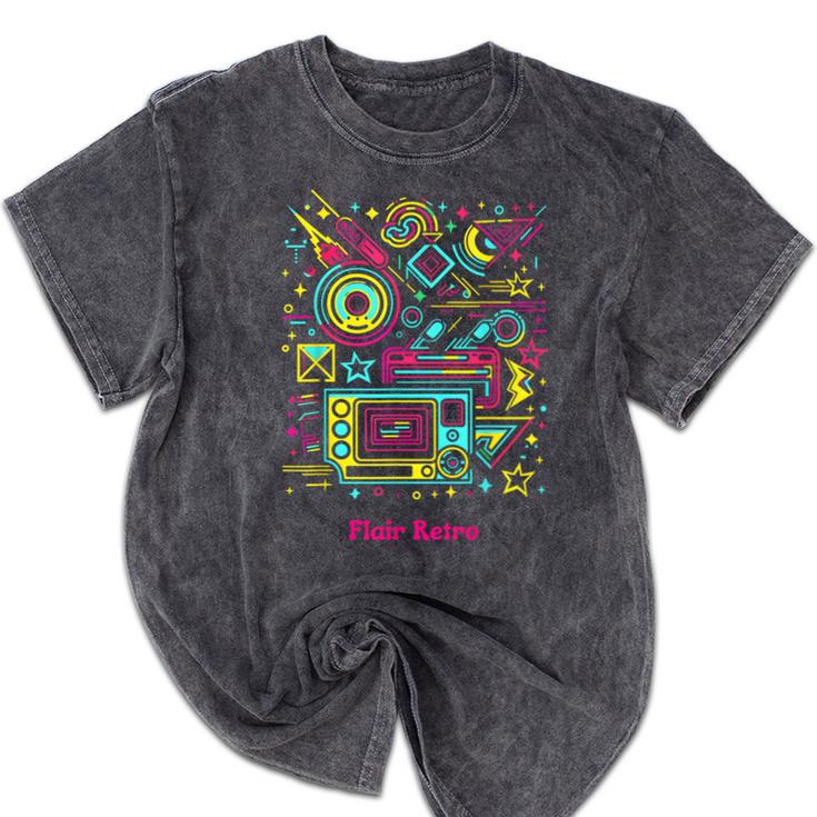 Iconic Nostalgia Vintage Graphic Mineral Wash Tshirts