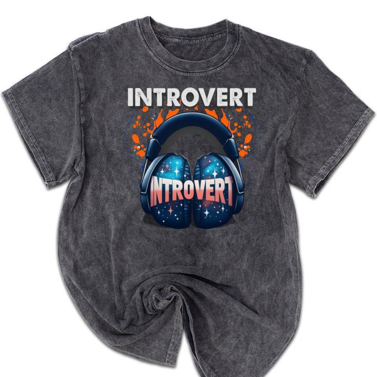 Introvert's Best Friend Noise-Canceling Headphones Mineral Wash Tshirts