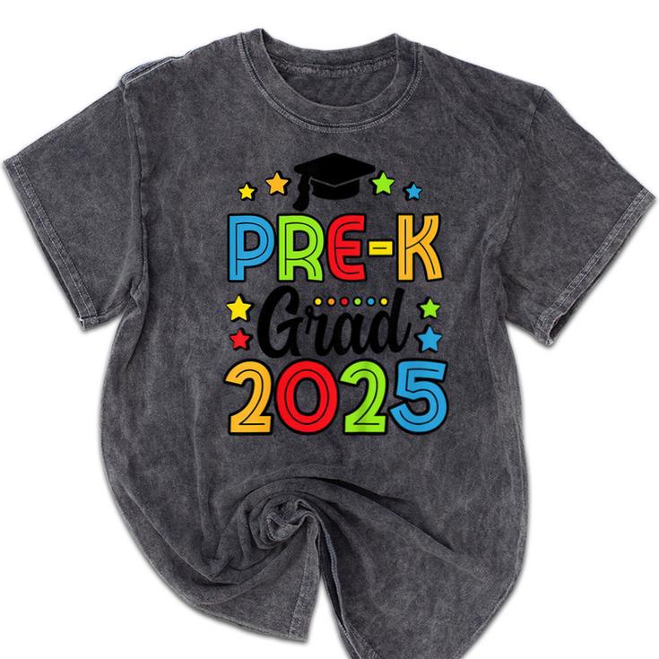 Kids Pre-K Grad 2025 Preschool Prek Graduation Mineral Wash Tshirts