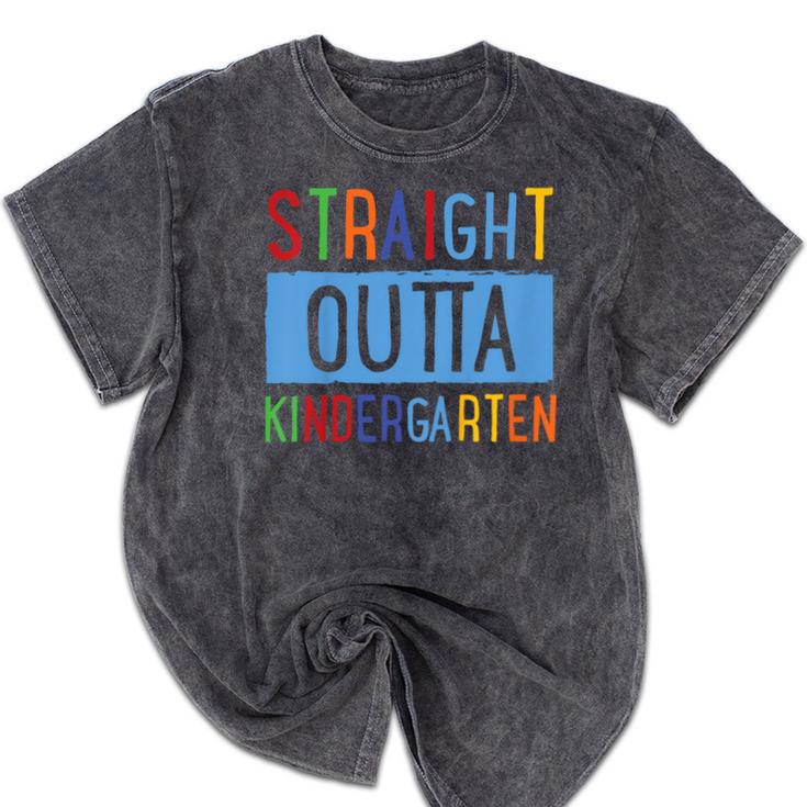 Kids STRAIGHT OUTTA KINDERGARTEN T-SHIRT FUNNY GRADUATION GIFT Mineral Wash Tshirts