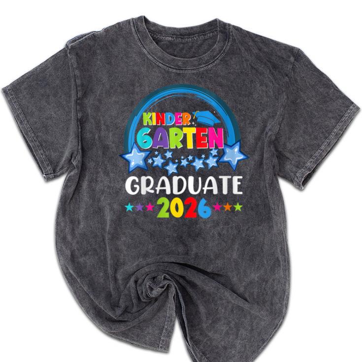 Kindergarten Graduation 2026 Pre-k Graduate Kids Boys Girls Mineral Wash Tshirts