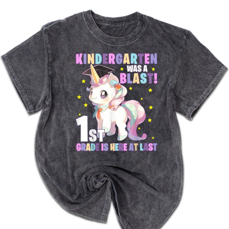 Kindergarten Graduation Unicorn Kindergarten Graduate Girls Mineral Wash Tshirts