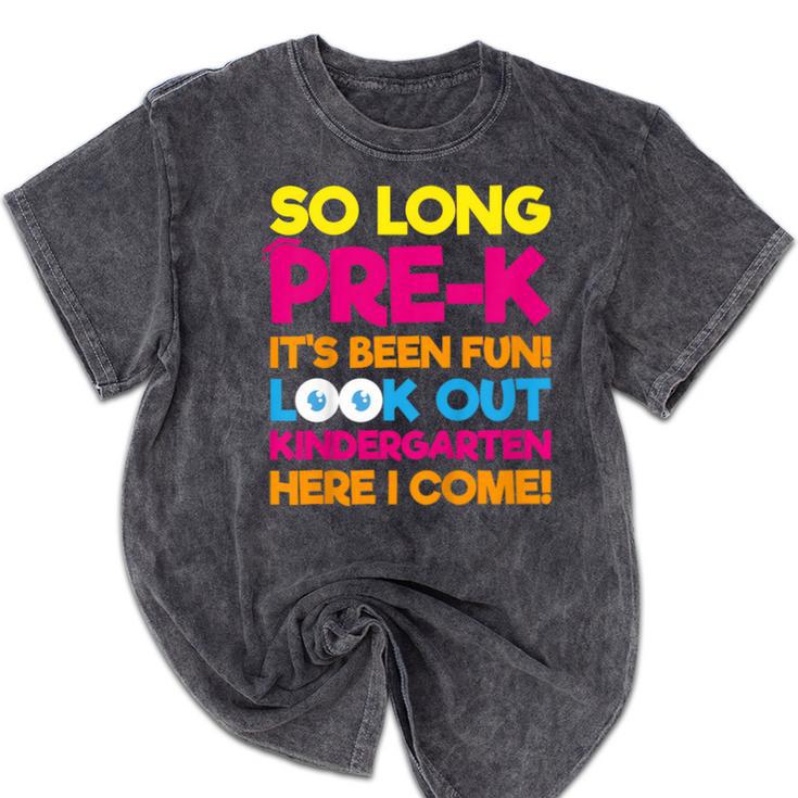 Last Day Pre-K Kindergarten Here I Come Graduation T-Shirt Mineral Wash Tshirts