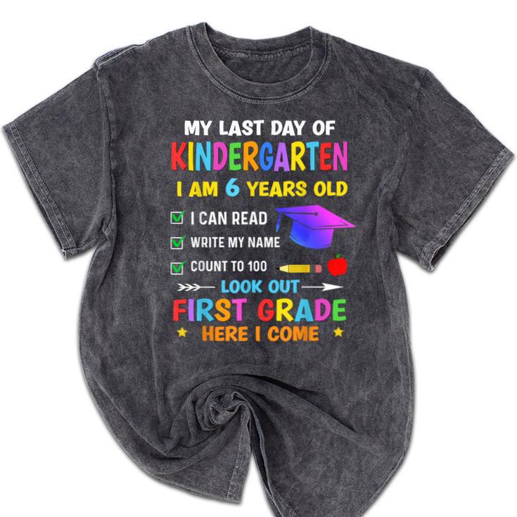 Last Days Of Kindergarten Graduation 2025 Graduate Boys Girl Mineral Wash Tshirts