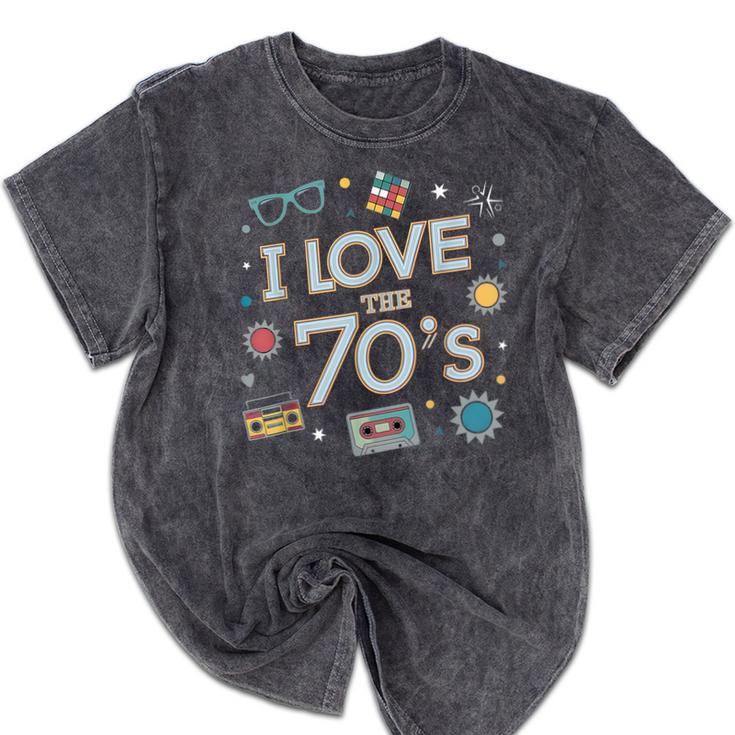 I Love The 70's Retro Nostalgia Mineral Wash Tshirts