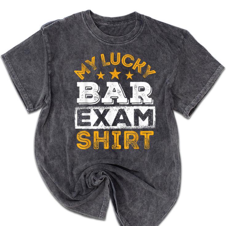 My Lucky Bar Exam Shirt Lawyer Law School Graduation Mineral Wash Tshirts