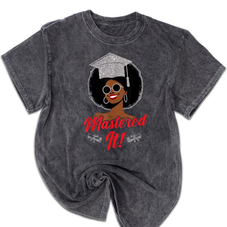 Master Degree Graduation Gifts Black Girl Mineral Wash Tshirts