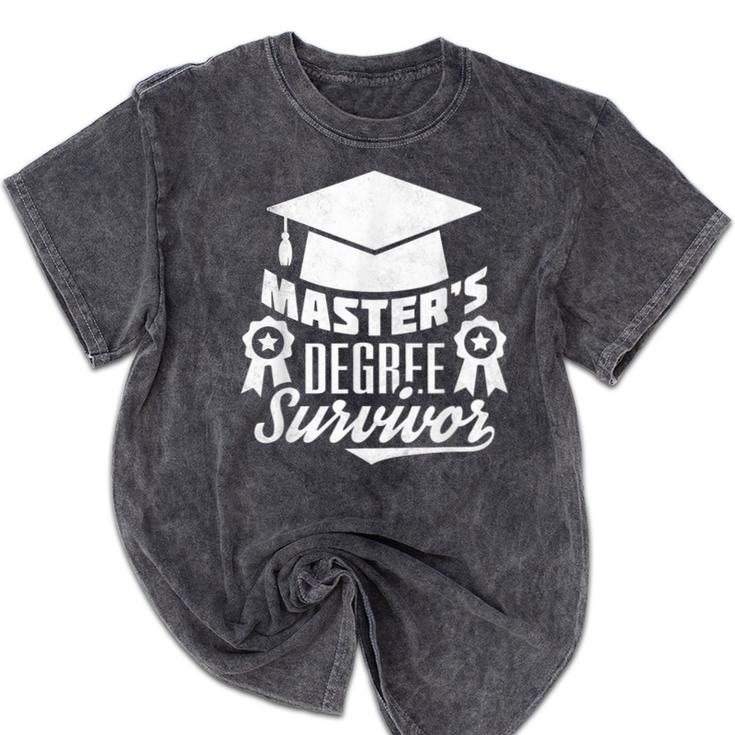 Master's Degree Survivor College Graduation Mineral Wash Tshirts
