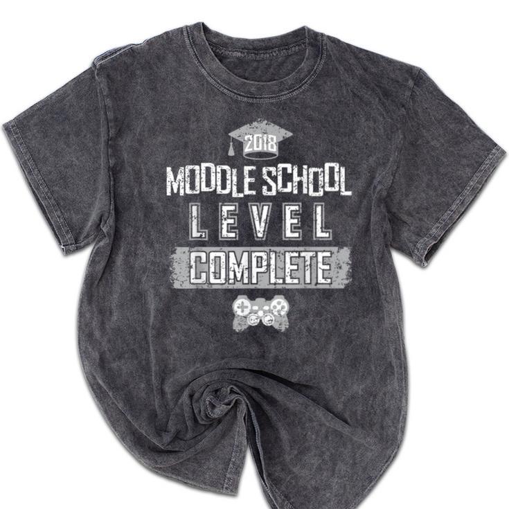 Middle School Graduation Tee Video Gaming Graduate Shirts Mineral Wash Tshirts