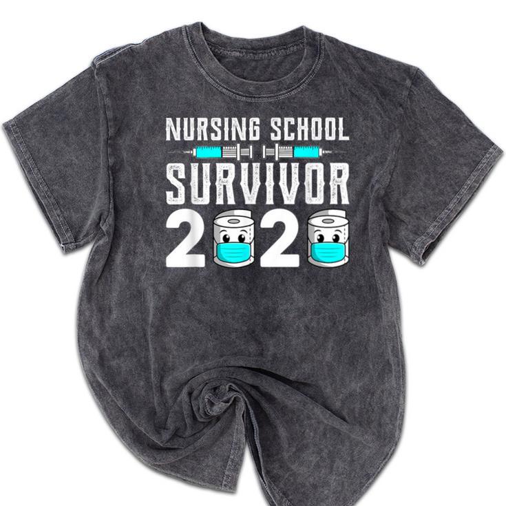 Nursing School Survivor Graduation Nurse RN 2020 Friend Mineral Wash Tshirts