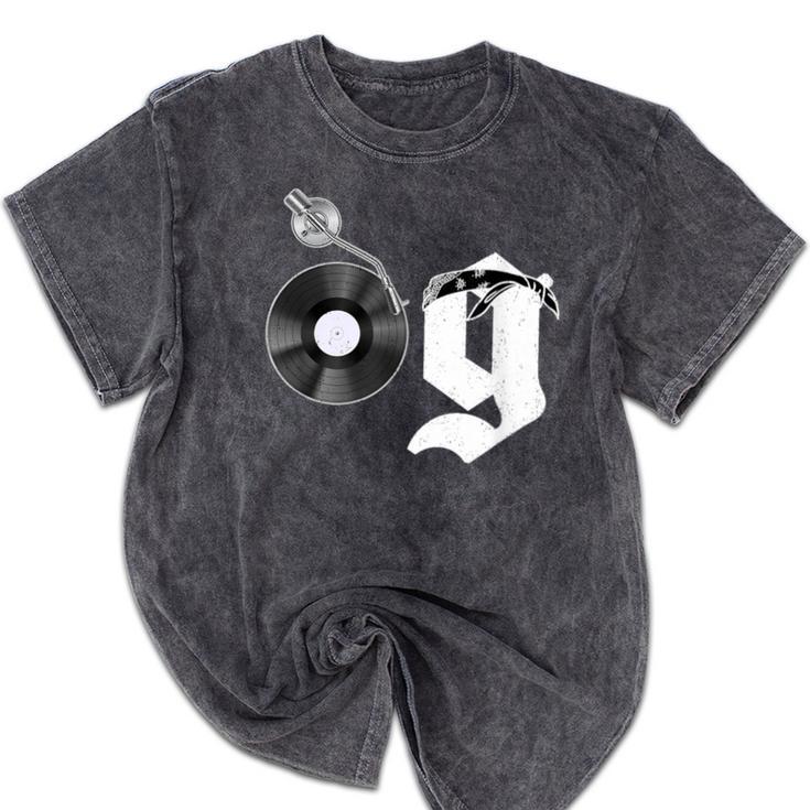 Old School Dad OG Hip Hop Head Vinyl Retro 80s90s Nostalgia Mineral Wash Tshirts