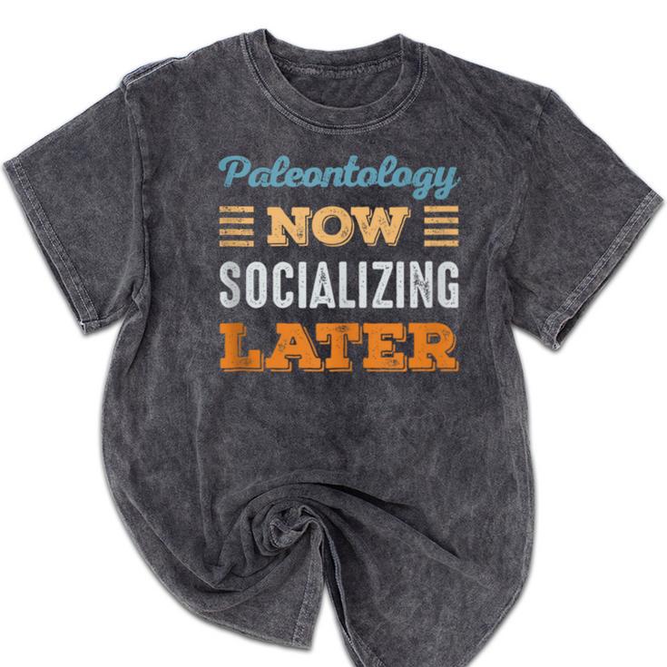 Paleontology Now Minimal Socializing Introvert Vintage Mineral Wash Tshirts