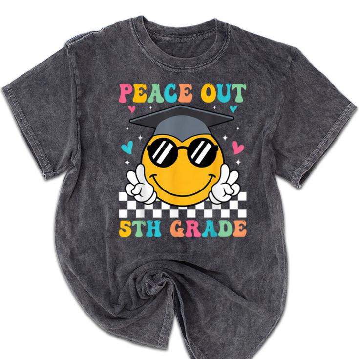 Peace Out 5th Grade Graduation Last Day Of School Mineral Wash Tshirts