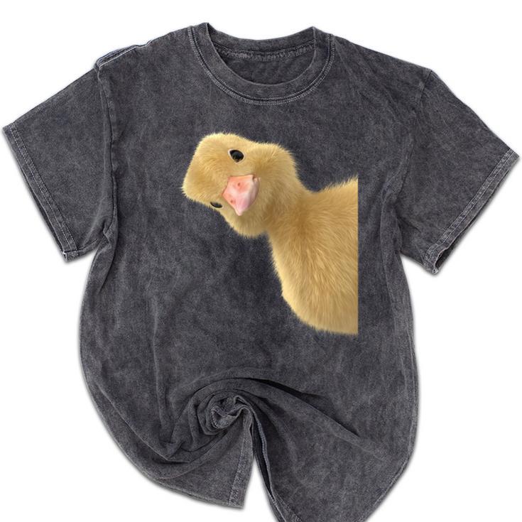 Peking Duck Peeking Chef Graduation Farm Duck Lover Mineral Wash Tshirts