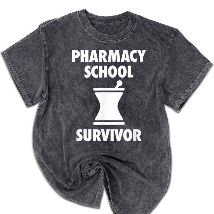 Pharmacy School Survivor PharmD Graduation T-Shirt Mineral Wash Tshirts