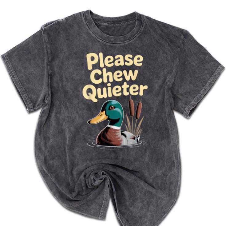 Please Chew Quieter Introvert Duck Lover Mineral Wash Tshirts Please Chew Quieter Introvert Duck Lover Mineral Wash Tshirts