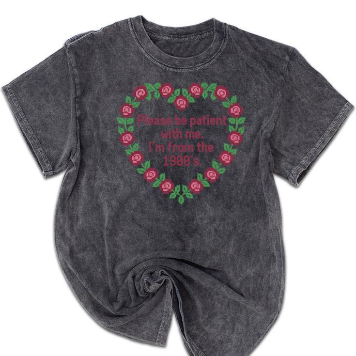 Please Be Patient With Me I'm From The 1900S Vintage Floral Premium Tri-Blend Mineral Wash Tshirts