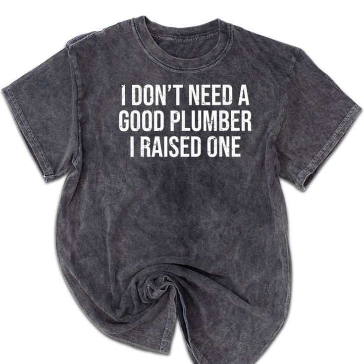 Plumber Parents Father Mother Plumbing Graduation Mineral Wash Tshirts