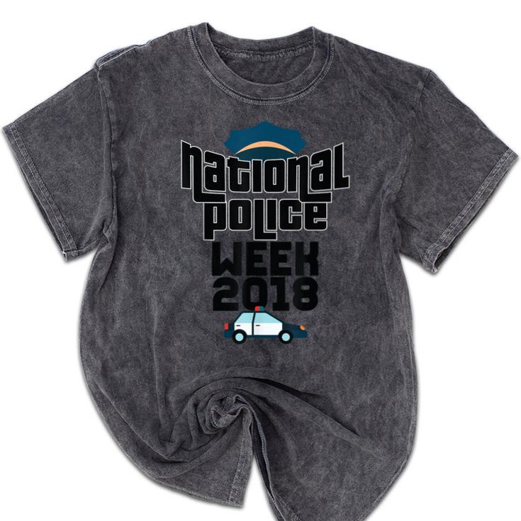 Police Officer National Week T-Shirt Graduation 2018 Mineral Wash Tshirts