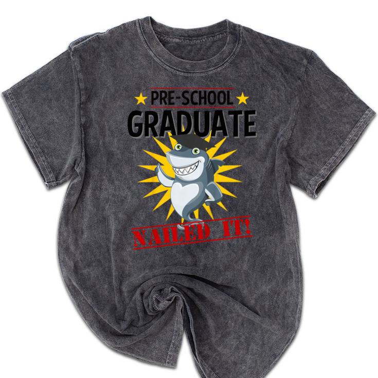 Pre K Nailed It Shirt 2019 Shark Graduation TShirt Mineral Wash Tshirts