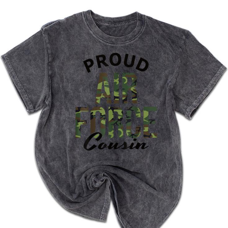 Proud Air Force Cousin Deployment Homecoming Graduation USAF Mineral Wash Tshirts