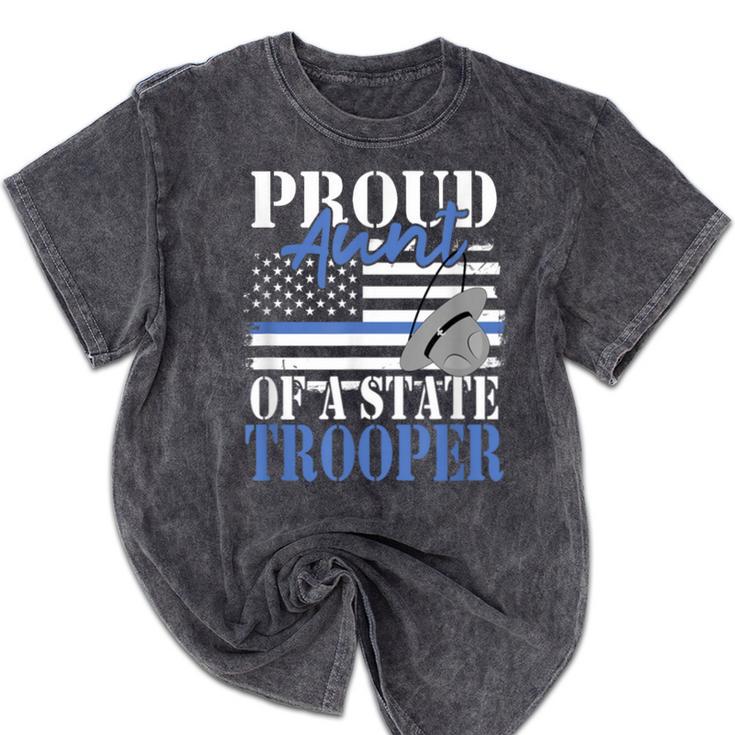 Proud Aunt Of a State Trooper Police Officer Graduation Mineral Wash Tshirts