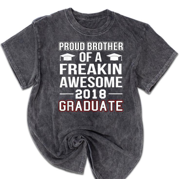 Proud Brother Of A 2018 Graduate Senior GraduationShirt Mineral Wash Tshirts