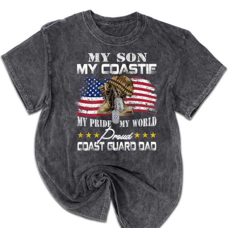 Proud Coast Guard Dad Coast Guard Graduation Dad Mineral Wash Tshirts