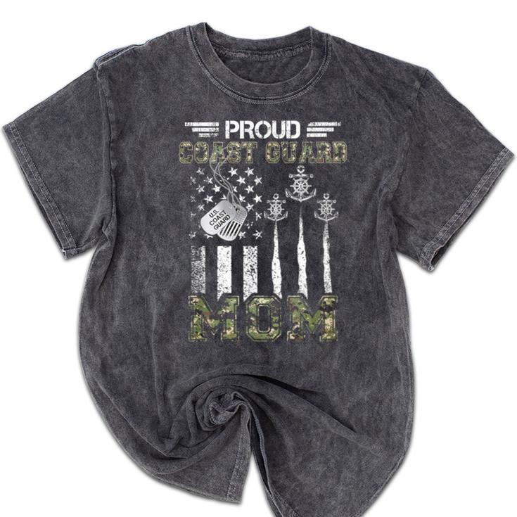 Proud Coast Guard Mom US Coast Guard Graduation Mom Mineral Wash Tshirts