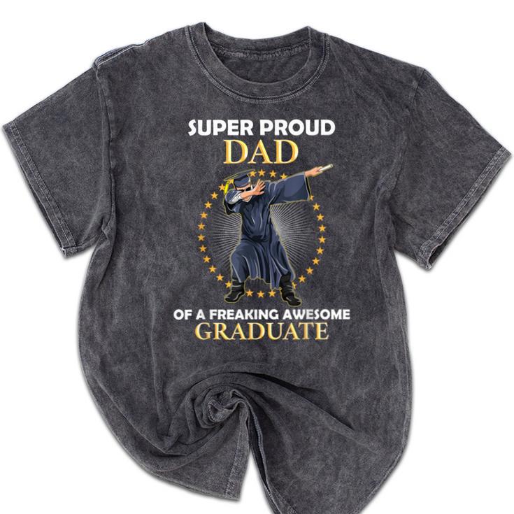 Proud Dad Of 2018 Graduate Dabbing Graduation Senior Shirt Mineral Wash Tshirts